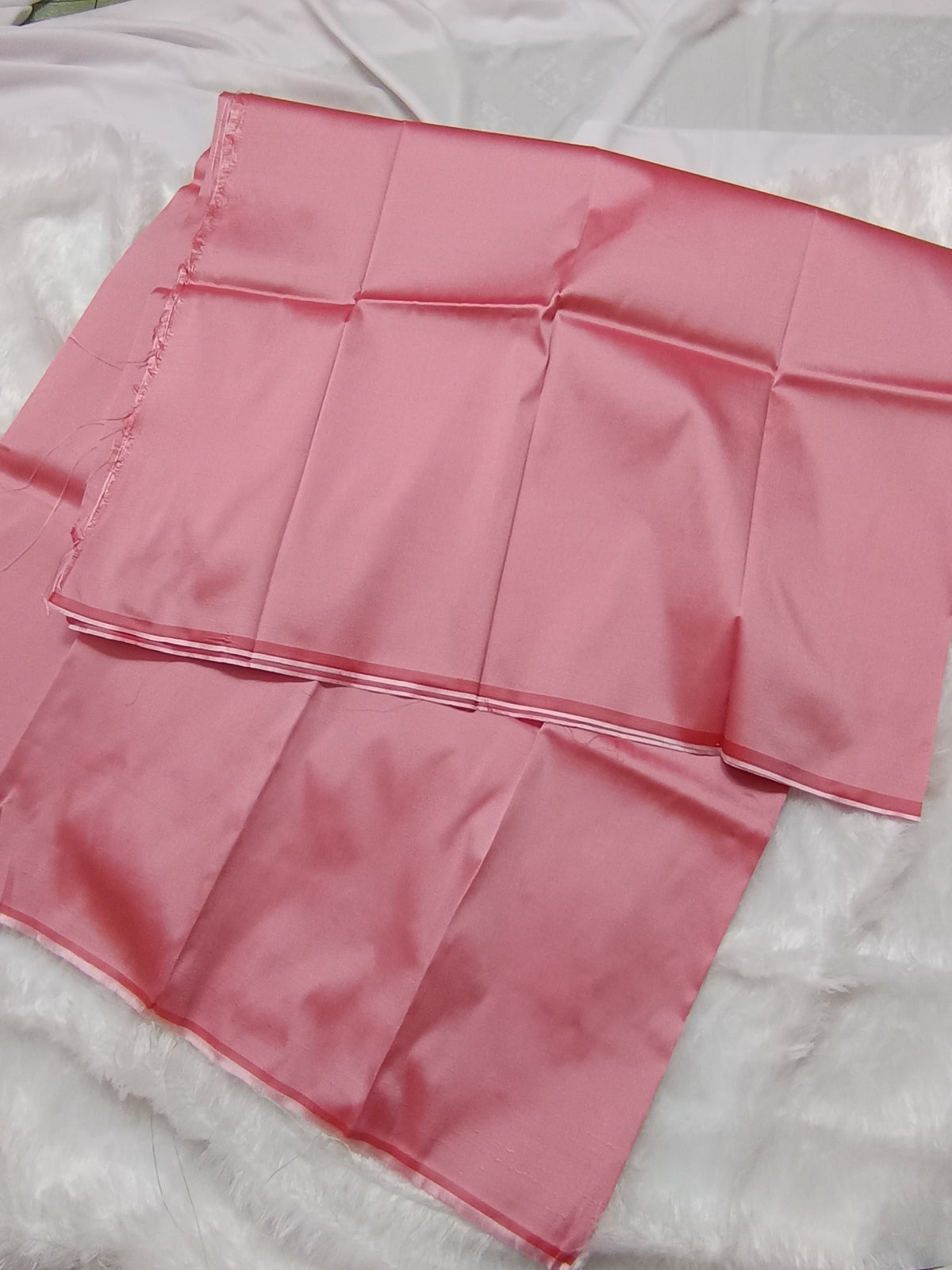 Peach Katan Silk 3-Piece Unstitched Banarasi Suit