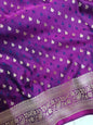 Rich Purple Mashru Silk Banarasi Saree with Woven Butis